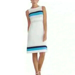 White House Black Market Multicolor Striped Sleeveless Sheath Dress Size 4
